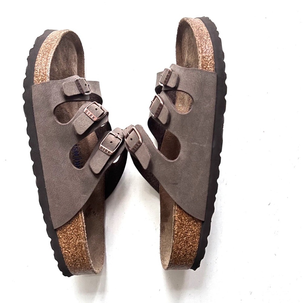 Birkenstock | Women's Florida Soft Footbed Sandals Size 40 Brown Straps Buckle - Picture 7 of 9